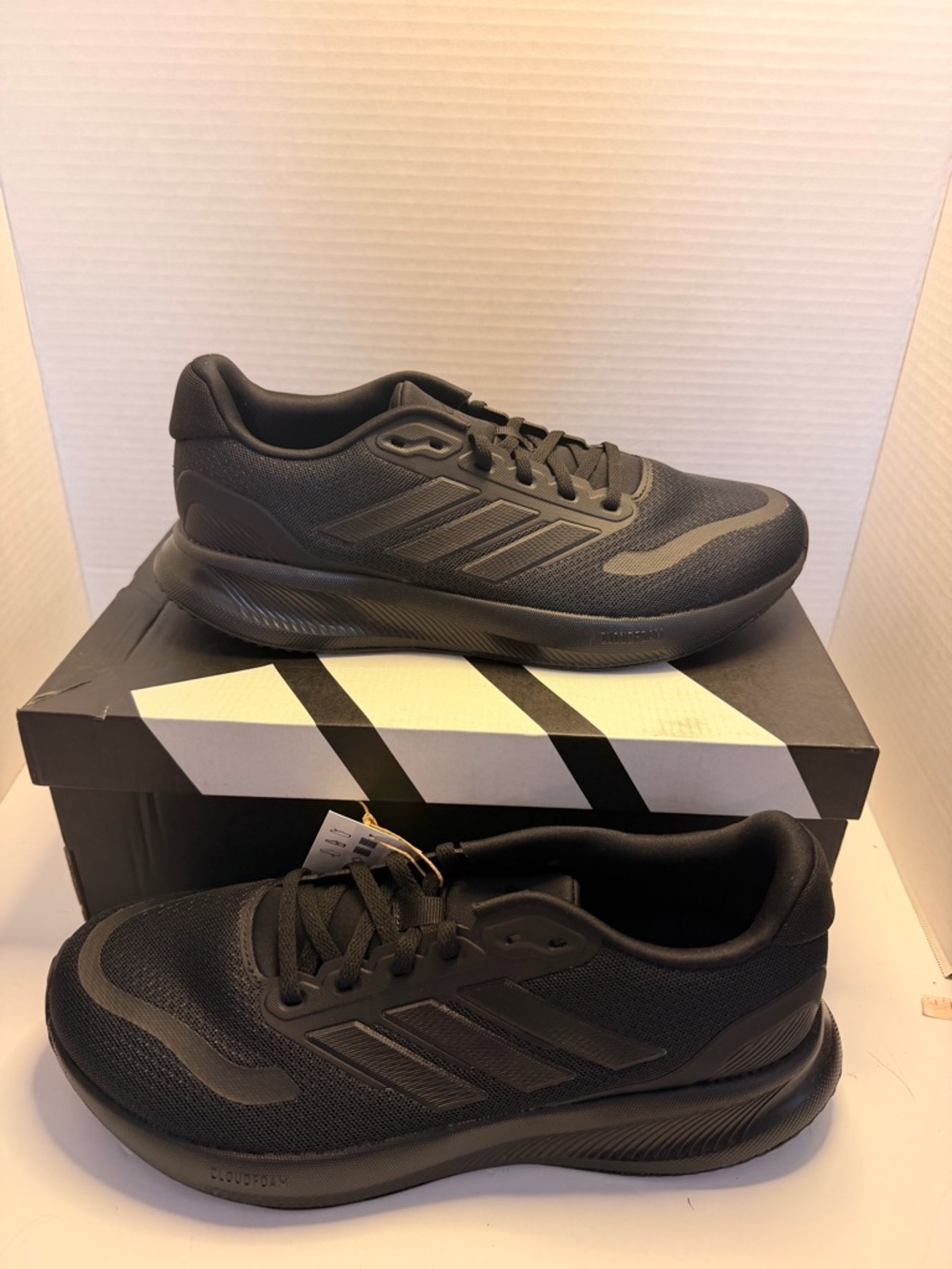 Adidas Men’s All-Black Athletic Runfalcon 5 Brand Shoes Sneakers NWT Ortholite